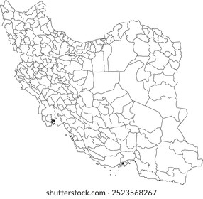 IRAN MAP with its administrative divisions and regions
