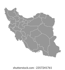 Iran map with administrative divisions. Vector illustration.