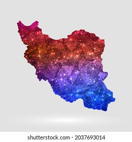 El fondo del mapa de Irán en estilo poligonal. Ilustración vectorial mapa de Irán de baja colorido poly aislado. EPS vectorial 10.