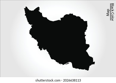 Iran map black Color on Backgound