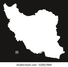 Iran Map Black White Illustration Stock Vector (Royalty Free) 533017849 ...