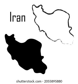 Iran Map Black White Vector Illustration Stock Vector (Royalty Free ...