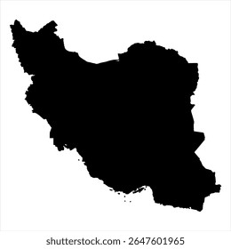Iran Map - black World Map International vector template with High detailed isolated on white background - Vector