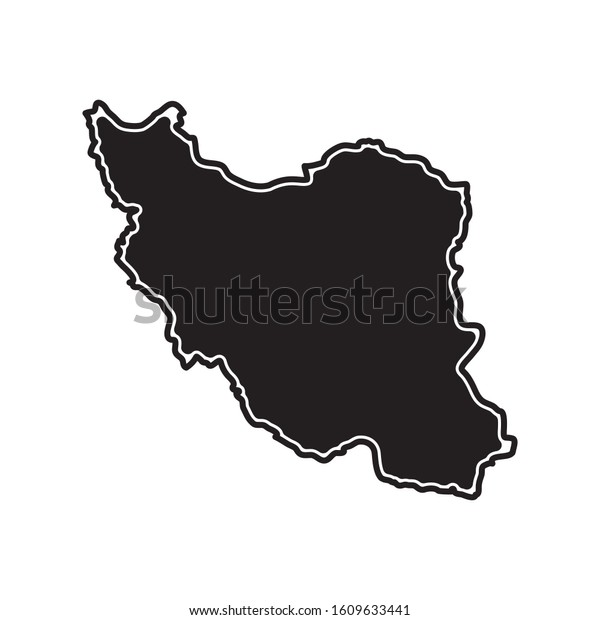 Iran Map Blank Vector Template Stock Vector (Royalty Free) 1609633441 ...