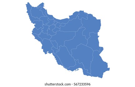 Iran map blue color