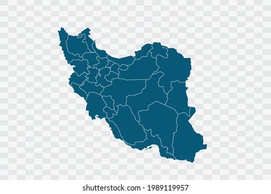 Iran map blue Color on Backgound png