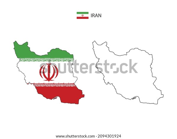 Iran map\
city vector divided by outline simplicity style. Have 2 versions,\
black thin line version and color of country flag version. Both map\
were on the white\
background.