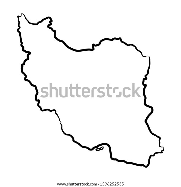 Iran Map Contour Black Brush Lines Stock Vector (Royalty Free ...