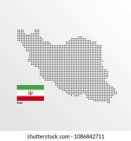 Iran Map design with flag and light background vector 