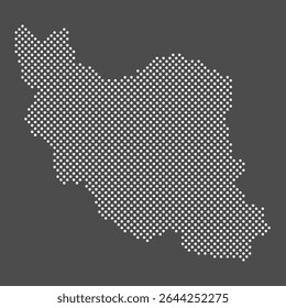 Mapa do Irã com ponto no fundo cinza.  Mapa pontilhado da República Islâmica do Irã. Vetor eps 10.