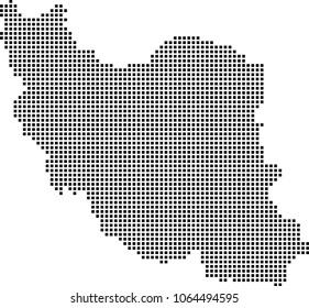 Iran map dots vector outline illustration background. Dotted map of Iran country. Creative pixel art map with highly detailed border 