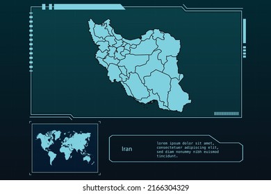 Iran Map Futuristic  Infographic Map Element Collection Background