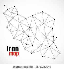 Iran map in geometric polygonal style. Iran map of lines and dots on white background. Vector Illustration
