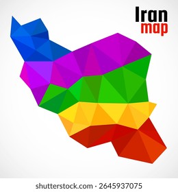 Mapa do Irã em estilo poligonal geométrico. Irã mapa de isolado sobre fundo branco. Ilustração de vetor