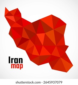 Mapa de Irán en estilo poligonal geométrico. Mapa de Irán de aislado sobre fondo blanco. Ilustración vectorial