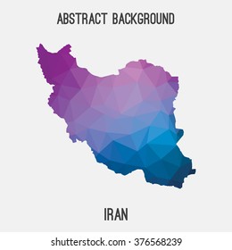 Iran map in geometric polygonal style.Abstract tessellation,modern design background. Vector illustration EPS8
