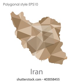 Iran map in geometric polygonal style.Abstract,modern design background.