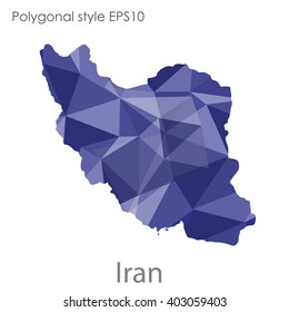 Iran map in geometric polygonal style.Abstract,modern design background.