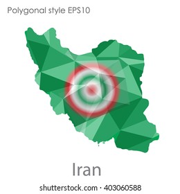 Iran map in geometric polygonal style.Abstract,modern design background.