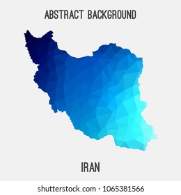 Iran map in geometric polygonal,mosaic style.Abstract tessellation,modern design background,low poly. Geometric cover, mockup. Vector illustration.