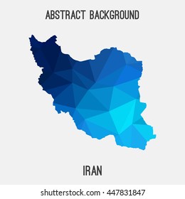 Iran map in geometric polygonal,mosaic style.Abstract tessellation,modern design background. Vector illustration EPS8