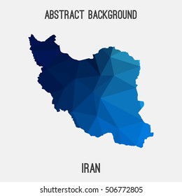 Iran map in geometric polygonal,mosaic style.Abstract tessellation,modern design background,low poly. Vector illustration.