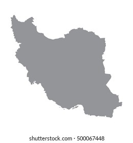 Iran map in gray on a white background