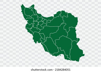 Iran Map green Color on White Background quality files Png