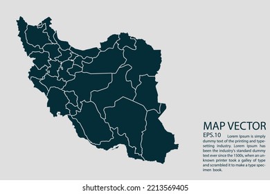 Iran map High Detailed on white background. Abstract design vector illustration eps 10