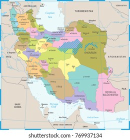 Iran Map - High Detailed Vector Illustration