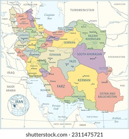 Iran map - highly detailed vector illustration