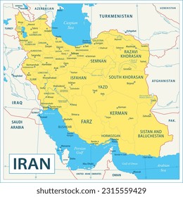 Iran-Karte - hochdetaillierte Vektorgrafik