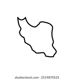 Iran map icon. Iran outline map. Simple icon design. Vector illustration