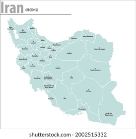 Iran map illustration vector detailed iran map with regions.