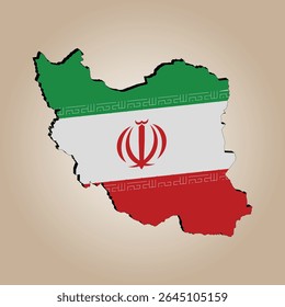 Iran Map illustrator vector flag and map
