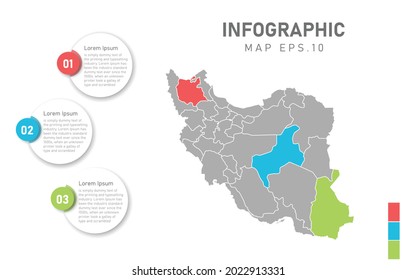 Iran Map Infographic. Global Business Marketing Concept. World Transportation Infographics Data.