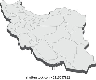 Iran map isolated on a white background.