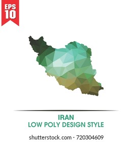 IRAN MAP IN LOW POLY