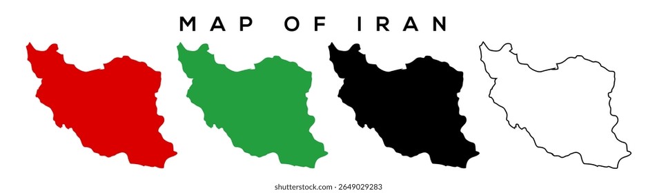 Iran Map Outline – Minimal Vector