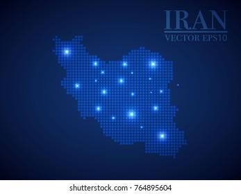 Iran map page symbol for your web site design Iran map logo, app, UI. Wire frame 3D mesh polygonal network line, design sphere, dot and structure.