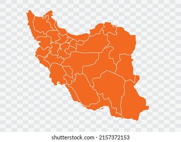 Iran map Republic map orange Color on White Backgound  illustration eps 10