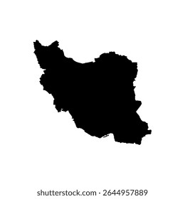 Iran map silhouette vector flat illustration design.