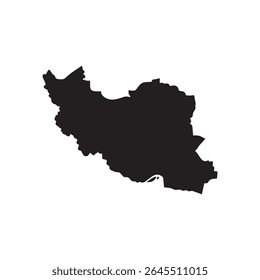 Iran map silhouette vector flat illustration design