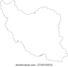 Irán Mapa Trazo Esquema Trazo Vector Editable Transparente