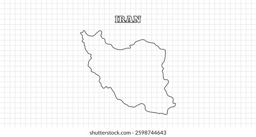 Iran map travel with outline simple drawing version Illustration
