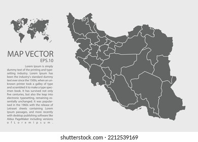 Iran map vector, Abstract design vector illustration Eps 10. High Detailed on white background.
