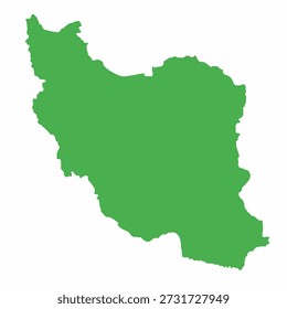 Iran Map Vector. Iran Map in Green Color. White Background. White isolated. Drawing Iran map. Grid map