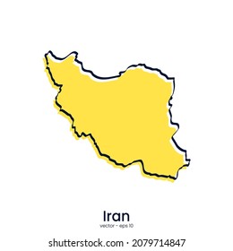 Iran map vector illustration template design. Outline style.
