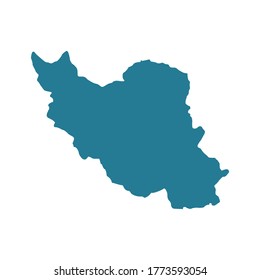 Iran map vector isolated on white.