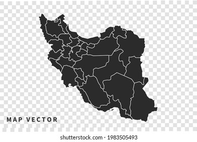 Iran Map Vector Isolated On Transparent Stock Vector (Royalty Free ...